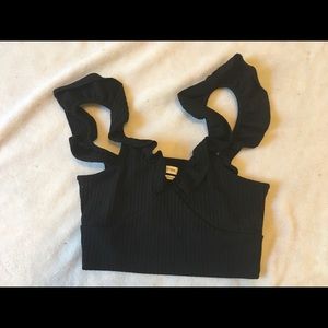 Urban Outfitters Ruffle Strap Crop Top Size L